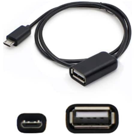 Addon 12.7Cm (5.00In) Micro-Usb Male To Usb 2.0 (A) Female Black